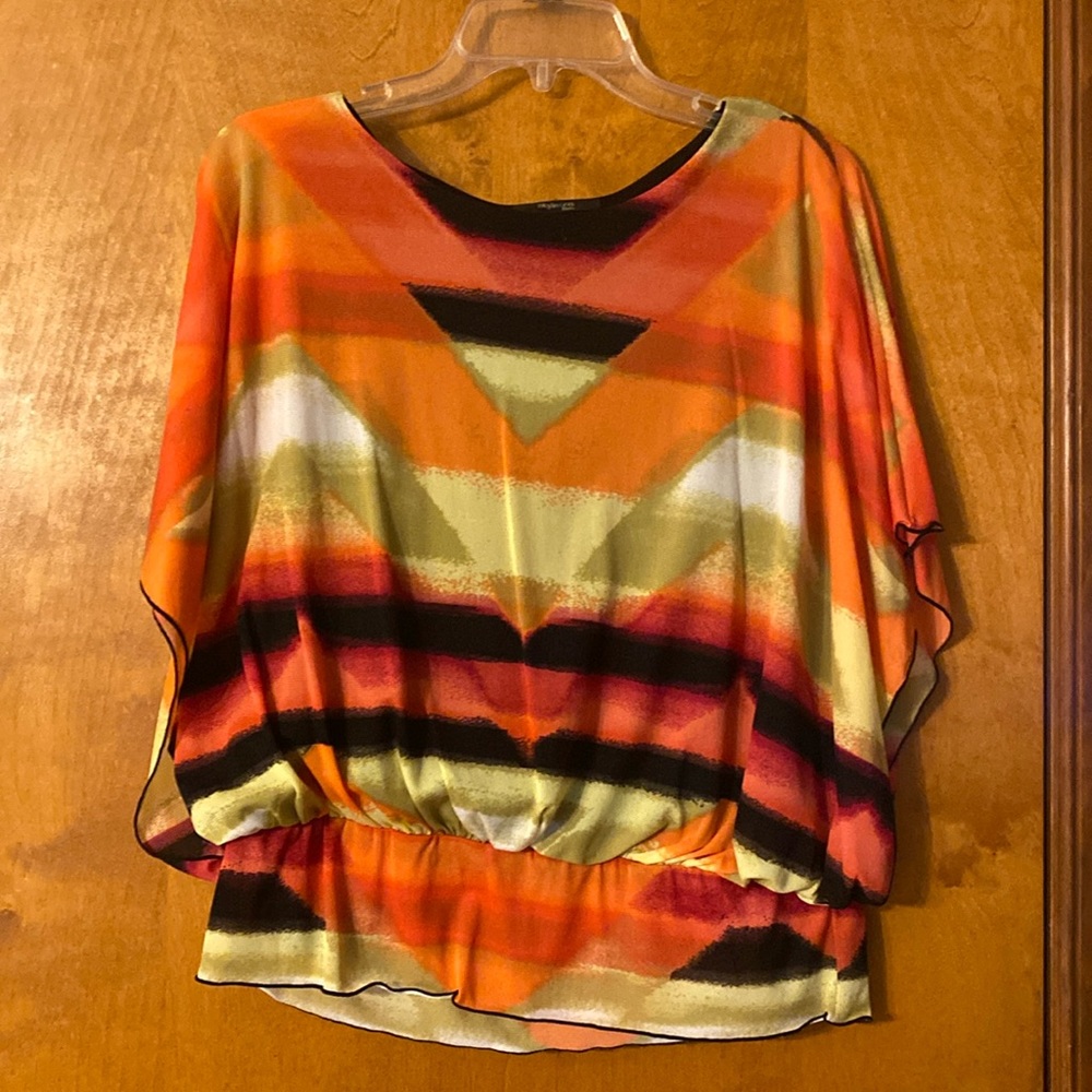 Style & Co. Size Petite Medium Multicolor Top